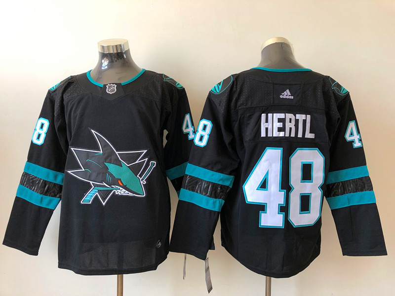 Men's San Jose Sharks Tomas Hertl #48 Black Breakaway Jersey